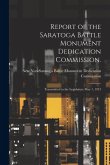Report of the Saratoga Battle Monument Dedication Commission.