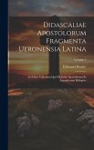 Didascaliae Apostolorum Fragmenta Ueronensia Latina: Accedunt Canonum Qui Dicuntur Apostolorum Et Aegyptiorum Reliquies; Volume 1
