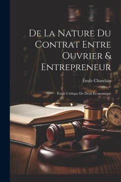 Cover De La Nature Du Contrat Entre Ouvrier & Entrepreneur