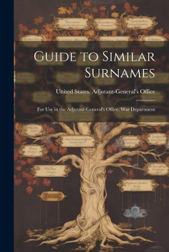 Cover Guide to Similar Surnames: For use in the Adjutant-General's Office, War Department