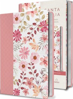 Biblia Reina Valera 1960 Letra Grande. Piel Rosada Con Flores, Tamaño Manual / S Panish Bible Rvr 1960 Large Print. Imitation Pink Leather with Flowers - Reina Valera Revisada 1960