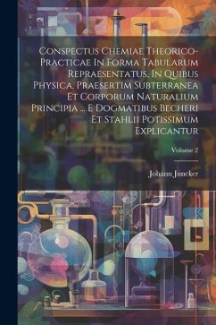 Conspectus Chemiae Theorico-practicae In Forma Tabularum Repraesentatus, In Quibus Physica, Praesertim Subterranea Et Corporum Naturalium Principia .. - Juncker, Johann