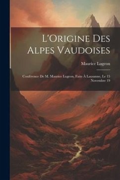 Cover L'Origine des Alpes vaudoises