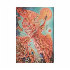 Paperblanks 2024 Firebird Birds of Happiness 12-Month Flexi Mini Horizontal 176 Pg 100 GSM