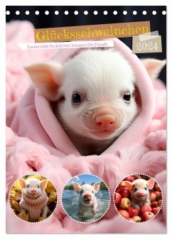 Glücksschweinchen (Tischkalender 2024 DIN A5 hoch), CALVENDO Monatskalender