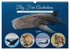 Big Five Australiens Buckelwal, Walhai, Orca, Quokka,Känguru (Wandkalender 2024 DIN A3 quer), CALVENDO Monatskalender