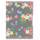 Herlitz Notizheft flex A4, 40 Blatt kariert + 40 Blatt liniert, Ladylike Butterflies, gelocht, Perforation my.book