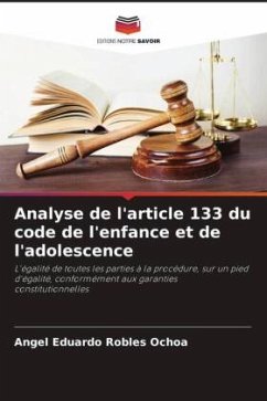 Analyse de l'article 133 du code de l'enfance et de l'adolescence - Robles Ochoa, Angel Eduardo