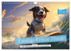 Lustige Comic Hunde (Wandkalender 2024 DIN A4 quer), CALVENDO Monatskalender