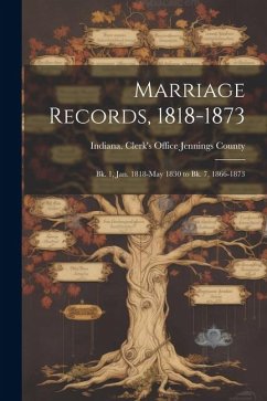 Cover Marriage Records, 1818-1873; bk. 1, Jan. 1818-May 1830 to bk. 7, 1866-1873