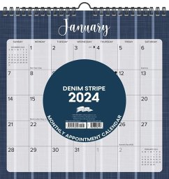 Denim Stripe 2024 12 X 12 Spiral Wall Calendar - Willow Creek Press