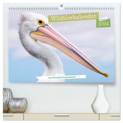 Wildtierkalender (hochwertiger Premium Wandkalender 2024 DIN A2 quer), Kunstdruck in Hochglanz
