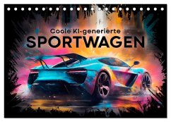 Coole KI-generierte SPORTWAGEN (Tischkalender 2024 DIN A5 quer), CALVENDO Monatskalender