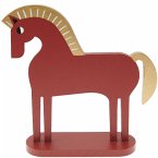 Deko Figur Holz-Pferd, rot