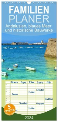 Familienplaner 2024 - Andalusien, blaues Meer und historische Bauwerke mit 5 Spalten (Wandkalender, 21 x 45 cm) CALVENDO - Böck, Herbert