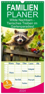 Familienplaner 2024 - Wilde Nachbarn - Tierisches Treiben im Gartenparadies! mit 5 Spalten (Wandkalender, 21 x 45 cm) CALVENDO - Frost, Anja