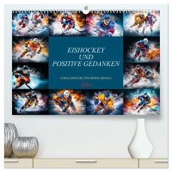 Eishockey und positive Gedanken (hochwertiger Premium Wandkalender 2024 DIN A2 quer), Kunstdruck in Hochglanz - Meutzner, Dirk