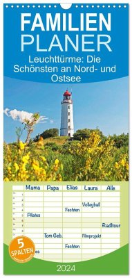 Familienplaner 2024 - Leuchttürme: Die Schönsten an Nord- und Ostsee mit 5 Spalten (Wandkalender, 21 x 45 cm) CALVENDO - Calvendo
