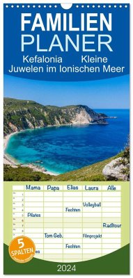 Familienplaner 2024 - Kefalonia Kleine Juwelen im Ionischen Meer mit 5 Spalten (Wandkalender, 21 x 45 cm) CALVENDO - Steffl, Mike