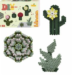 Hama 3622 - Geschenkpackung DIY midi Art 14+, Motivvorlage Kakteen/Sukkulenten mit 3D Effekt, mit ca. 6.000 Bügelperlen und Zubehör
