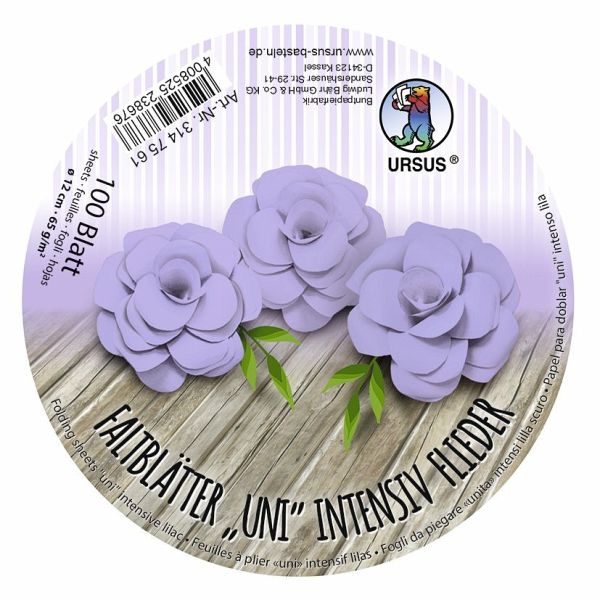 URSUS Falten Faltblätter Uni intensiv, Plakatkarton, 65 g/m², Ø 12 cm, flieder URSUS Falten Faltblätter Uni intensiv, Plakatkarton, 65 g/m², Ø 12 cm, flieder