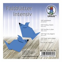 URSUS Falten Faltblätter Uni intensiv, Plakatkarton, 65 g/m², 10 x 10 cm, dunkelblau