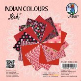 URSUS Spezialpapiere Indian Colours, red, 13,7 x 13,7 cm, 10 Blatt