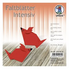 URSUS Falten Faltblätter Uni intensiv, Plakatkarton, 65 g/m², 15 x 15 cm, rot