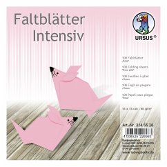 URSUS Falten Faltblätter Uni intensiv, Plakatkarton, 65 g/m², 15 x 15 cm, rosa