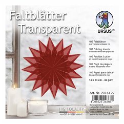 URSUS Falten Transparentpapier-Faltblätter, 42 g/m², 14 x 14 cm, rot