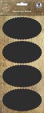 URSUS Vintage Blackboard-Sticker Oval Bogenlinie, 2 Stickerbogen (12 x 26 cm) mit je 4 Stickern