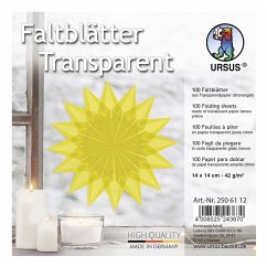 URSUS Falten Transparentpapier-Faltblätter, 42 g/m², 14 x 14 cm, zitronengelb