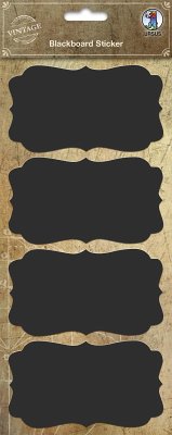 URSUS Vintage Blackboard-Sticker Rechteck geschwungen, 2 Stickerbogen (12 x 26 cm) mit je 4 Stickern URSUS Vintage Blackboard-Sticker Rechteck geschwungen, 2 Stickerbogen (12 x 26 cm) mit je 4 Stickern