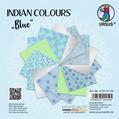 Cover URSUS Spezialpapiere Indian Colours, blue, 13,7 x 13,7 cm, 10 Blatt