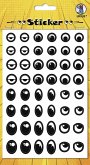 URSUS Dekorationsartikel Sticker Augen, schwarz/weiß