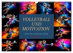 Volleyball und Motivation (Wandkalender 2024 DIN A3 quer), CALVENDO Monatskalender - Meutzner, Dirk