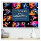 Volleyball und Motivation (hochwertiger Premium Wandkalender 2024 DIN A2 quer), Kunstdruck in Hochglanz