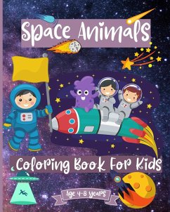 Space Animals Coloring Book For Kids Ages 4-8 years - Rickblood, Malkovich