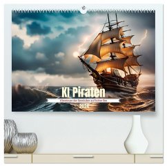 KI Piraten - Abenteuer der Seeräuber auf hoher See (hochwertiger Premium Wandkalender 2024 DIN A2 quer), Kunstdruck in Hochglanz