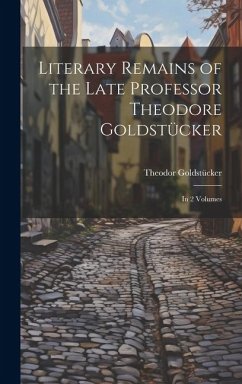 Literary Remains of the Late Professor Theodore Goldstücker: In 2 Volumes - Goldstücker, Theodor