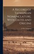 A Record of Tasmanian Nomenclature,... - Bild 1