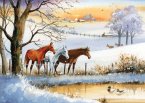 Horses in Winter Deluxe Boxed Holiday Cards (20 Cards, 21 Self-Sealing Envelopes)