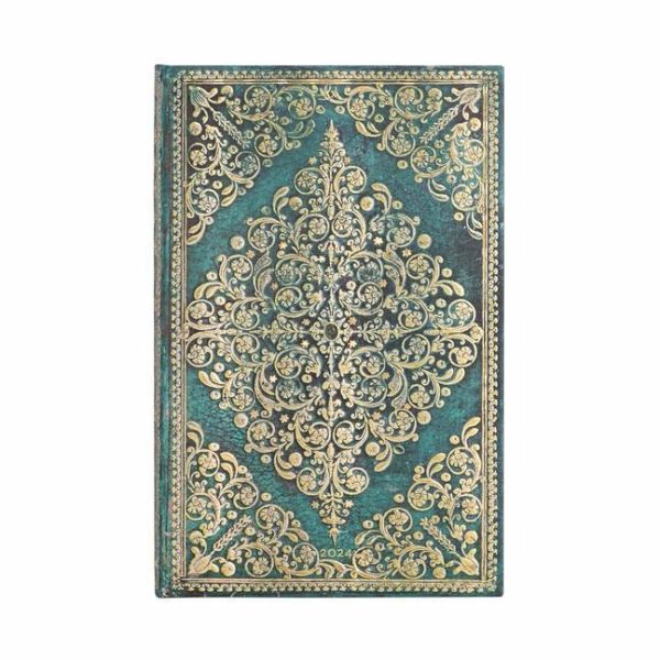 Paperblanks 2024 Oceania Diamond Rosette 12-Month Maxi Horizontal Elastic Band Closure 160 Pg 100 GSM
