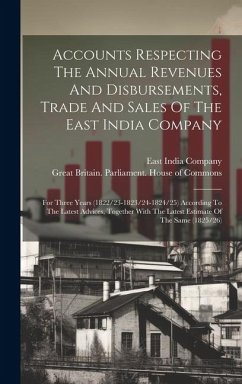Accounts Respecting The Annual Revenues And Disbursements, Trade And Sales Of The East India Company: For Three Years (1822/23-1823/24-1824/25) Accord - Company, East India