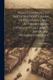 What Happened To Participation? Urban Development And Authoritarian Upgrading In Cairo's Informal Neighbourhoods