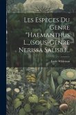 Les Espèces Du Genre "haemanthus L., (sous-genre Nerissa Salisb.)...
