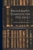 Bibliography, Complete for 1922, Issue 1