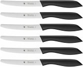 WMF Classic Line Frühstücksmesser Set 6-teilig, 23 cm, Brötchenmesser Wellenschliff, Brotzeitmesser, Spezialklingenstahl, Kunststoffgriff, schwarz
