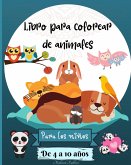 Libro para colorear de animales para niños de 4 a 10 años