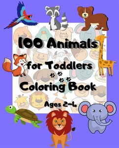 100 animals for toddlers coloring book ages 2-4 - Books, Lazy Black Cat